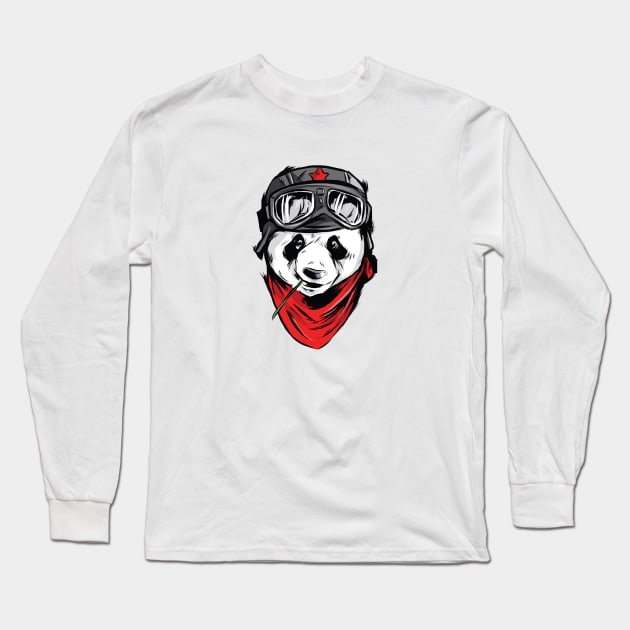 Cool Panda Long Sleeve T-Shirt by franbow